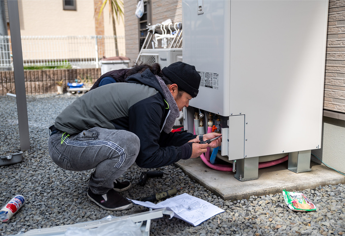 自社施工の様子